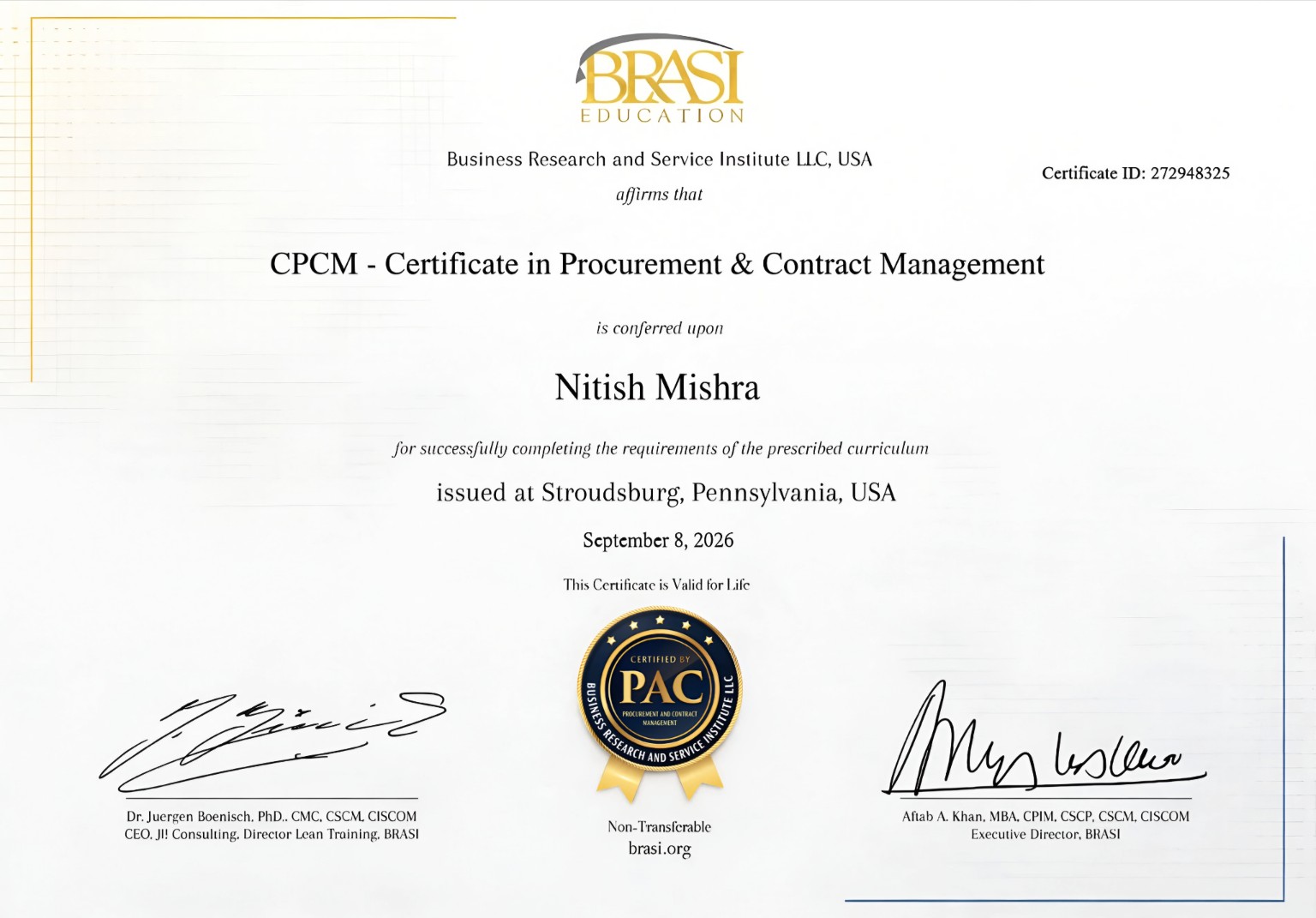Certificate in Procurement and Contract Management